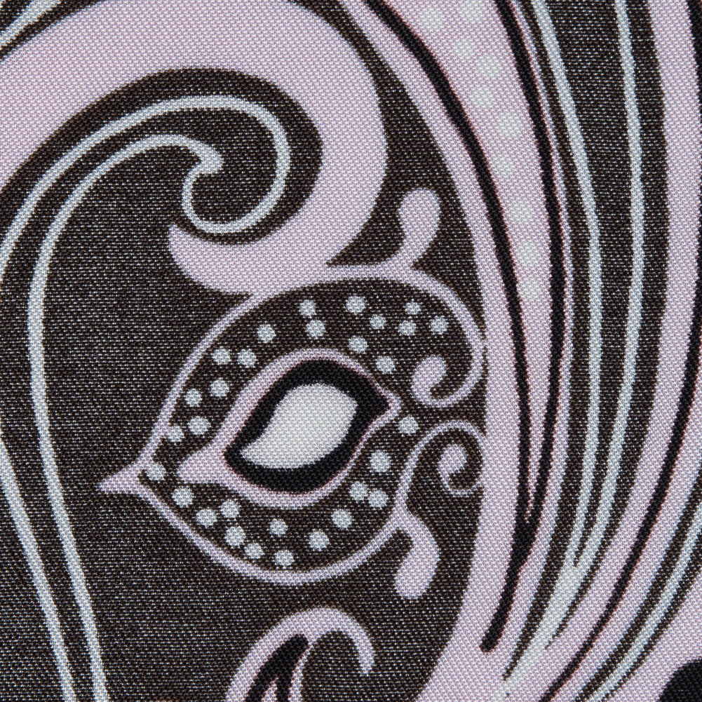 Lilac and Brown Paisley Border Printed Panel Detail