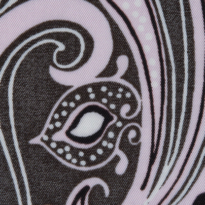 Lilac and Brown Paisley Border Printed Panel Detail