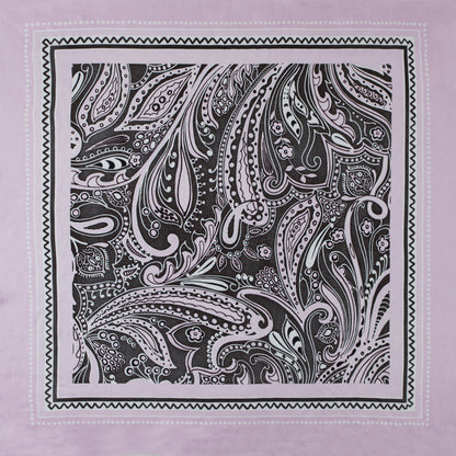 Lilac and Brown Paisley Border Printed Panel