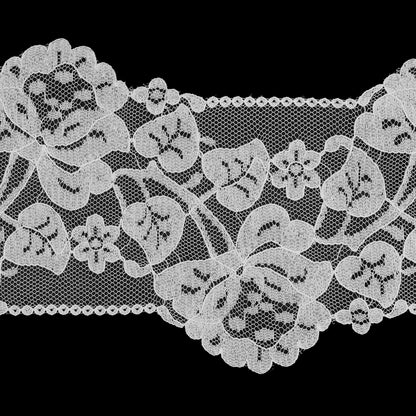Off-White Floral Lace Trim - 6" Detail