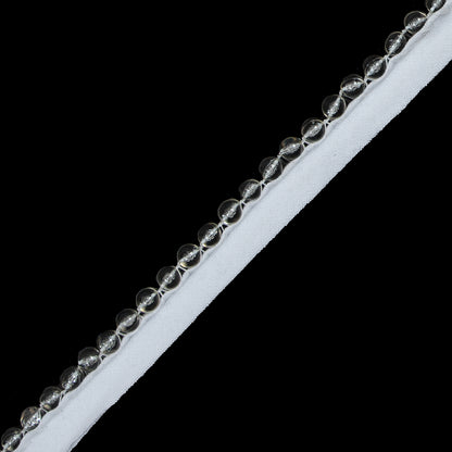 Clear Beaded Trim with a White Lip - 1.5" Detail