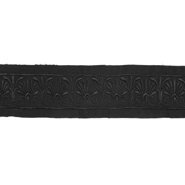 Black Classically Embroidered Trim - 2.5"