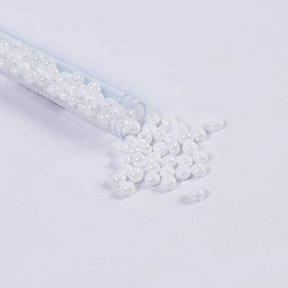 Shiny White Czech Seed Beads - Size 2