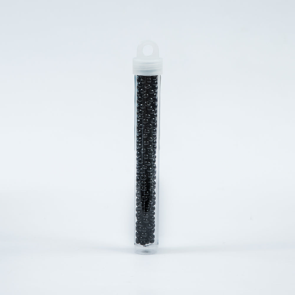 Black Opaque Czech Seed Beads - Size 6 Detail