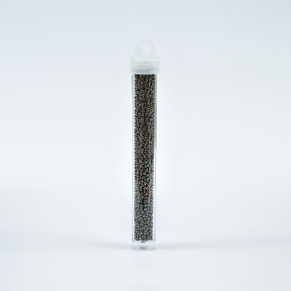 Iris Brown Iridescent Czech Seed Beads - Size 10 Detail