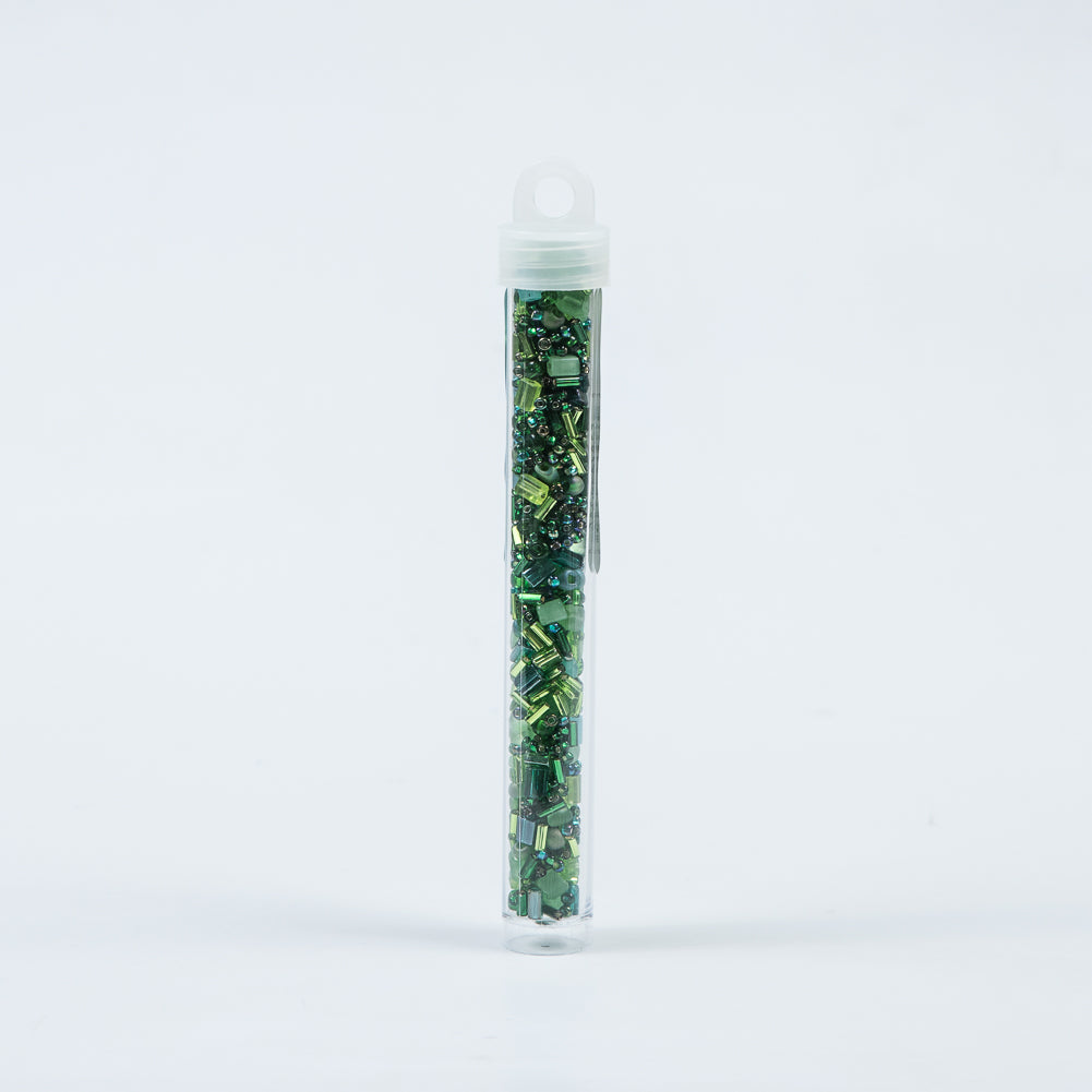 Green Mixed Media Beads - Size 10 Detail