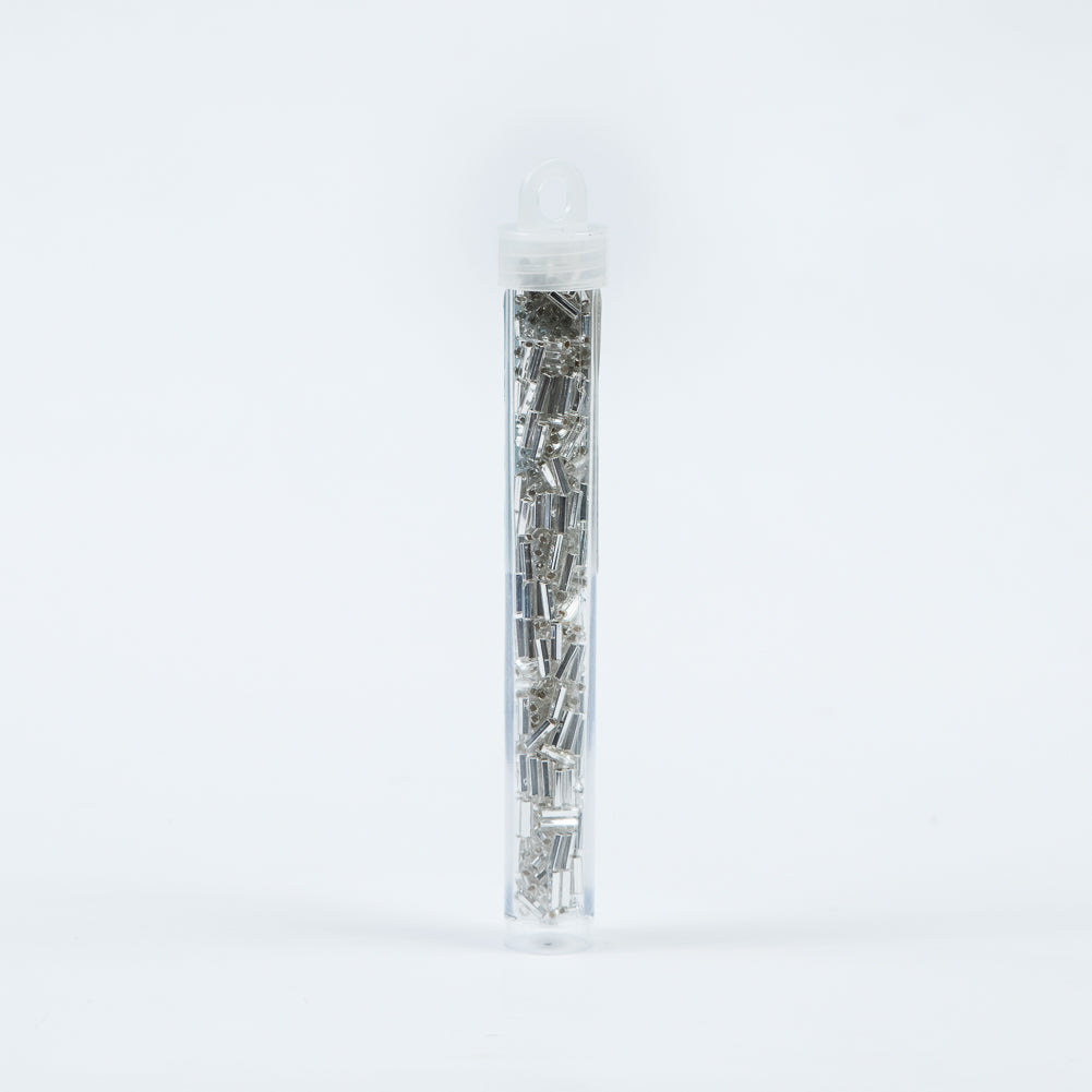 Silver Lined Crystal Czech Bugle Seed Beads - Size 3 Detail