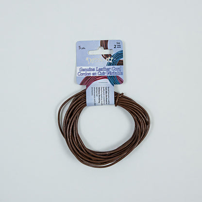Dazzle-It Brown Genuine Leather Cord - 2mm