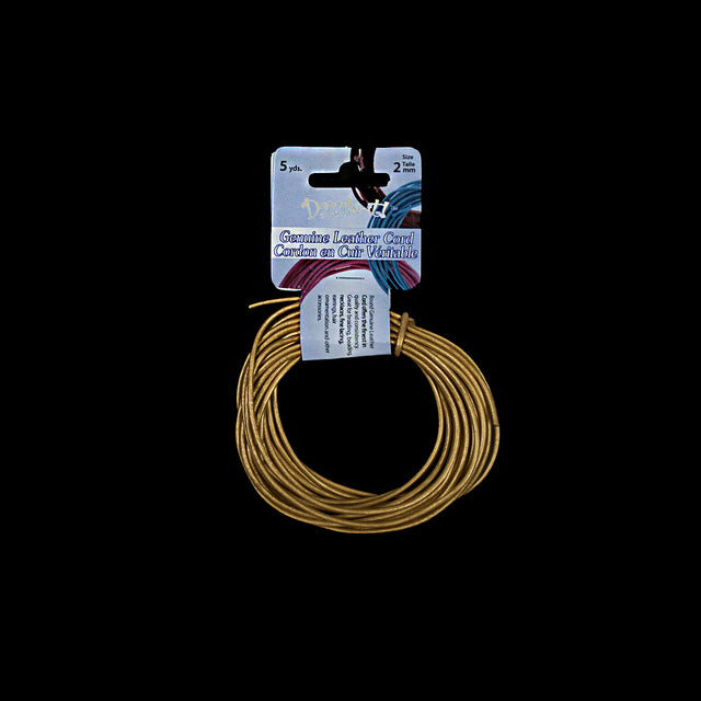 Dazzle-It Metallic Gold Genuine Leather Cord - 2mm