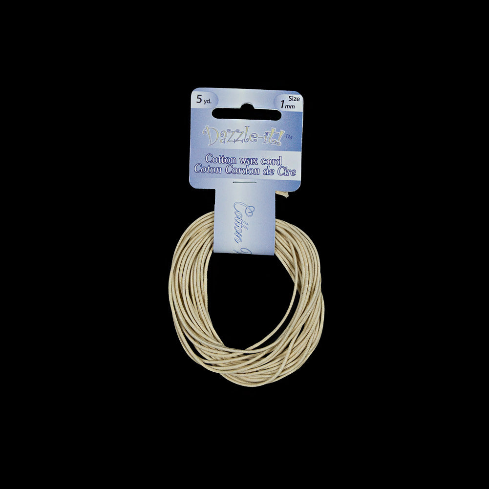 Dazzle-It Ivory Cotton Wax Cord - 1mm