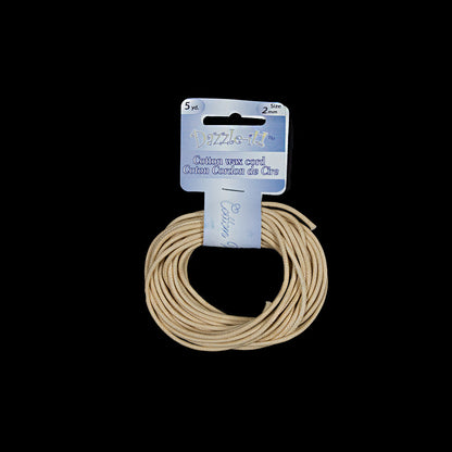 Dazzle-It Natural Cotton Wax Cord - 2mm