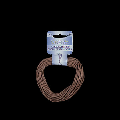 Dazzle-It Brown Cotton Wax Cord - 2mm