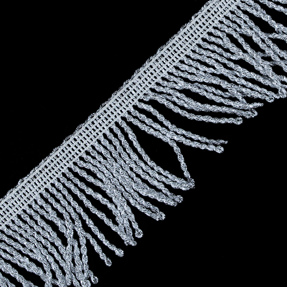 Silver Metallic Twisted Fringe - 2 - Detail
