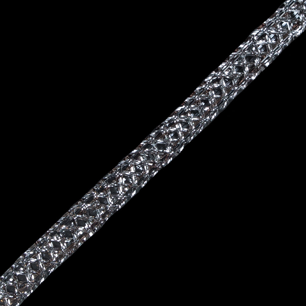 Silver Metallic Braided Trim - 0.375 - Detail