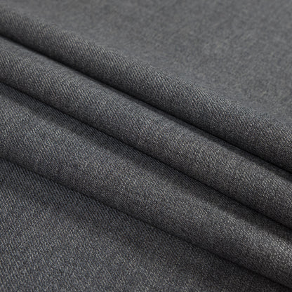 Black and Charcoal Virgin Wool Double Faced Melange Folded