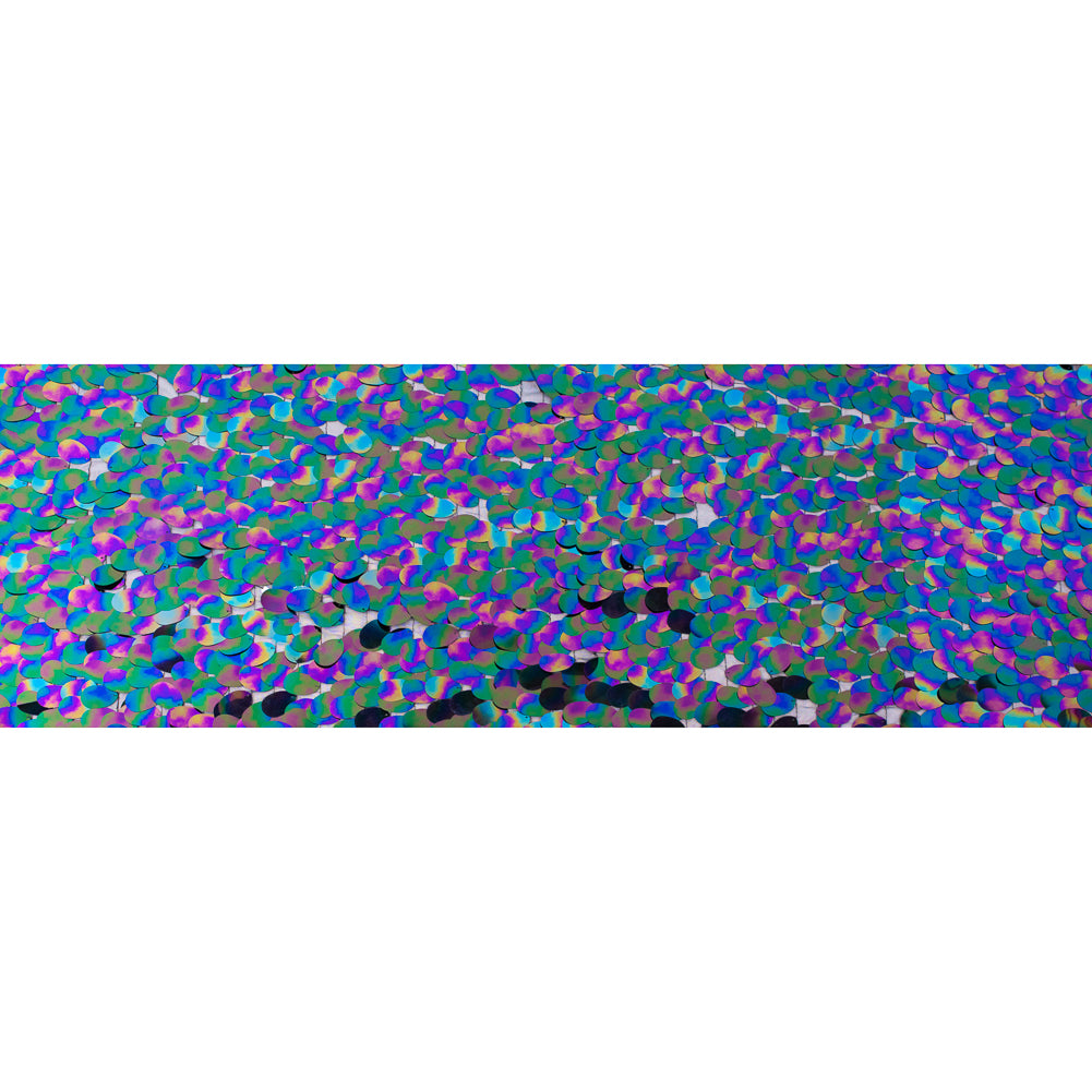 Mesh with Large Paillette Sequins - Multicolor Oilslick - Gilles Collection Folded