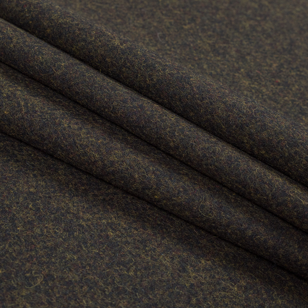 Navy Blue and Yellow Felted Wool Coating Folded