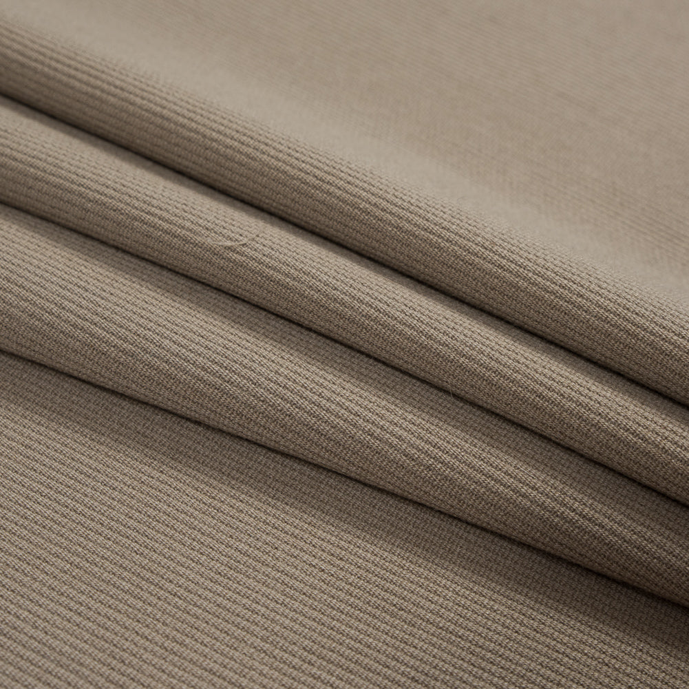 Greige Wool Coating with a Twill Side and a Ottoman Side Folded