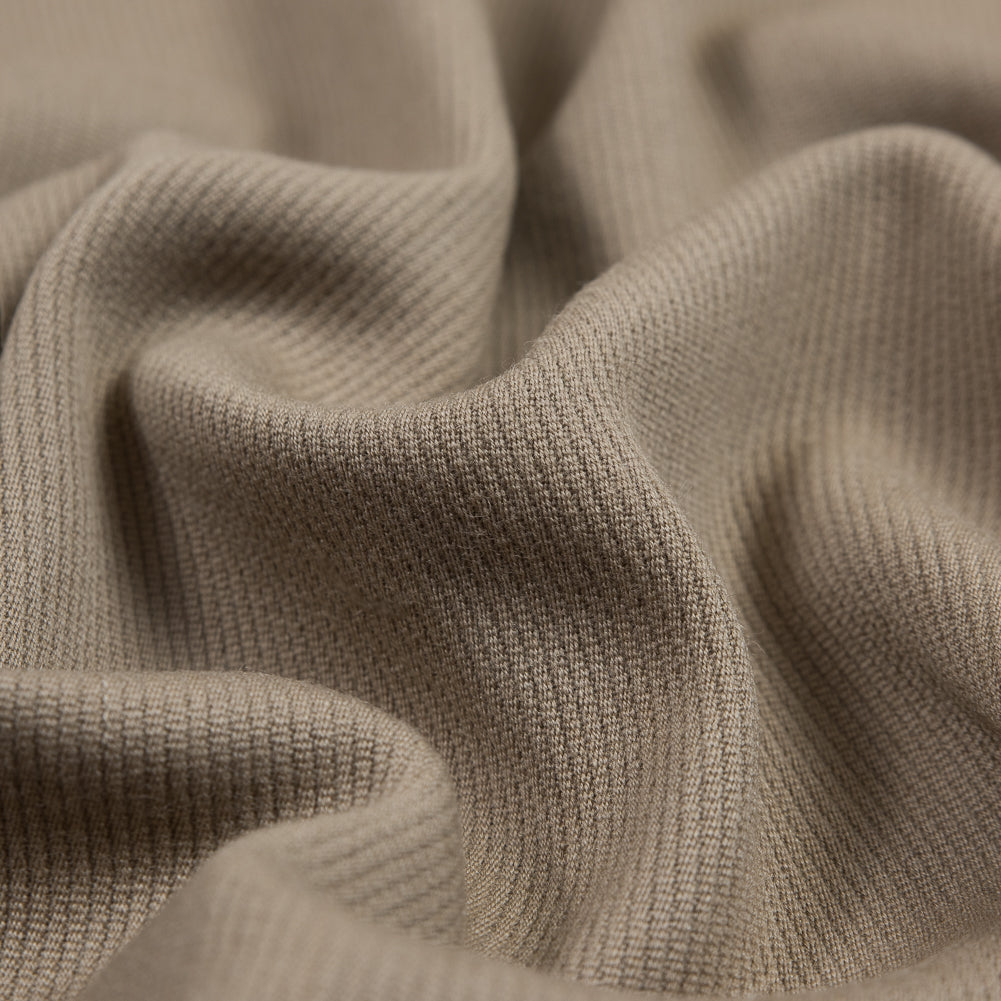 Greige Wool Coating with a Twill Side and a Ottoman Side Detail