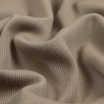 Greige Wool Coating with a Twill Side and a Ottoman Side Detail