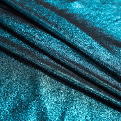 Metallic Teal All-Over Foil Knit - Detail