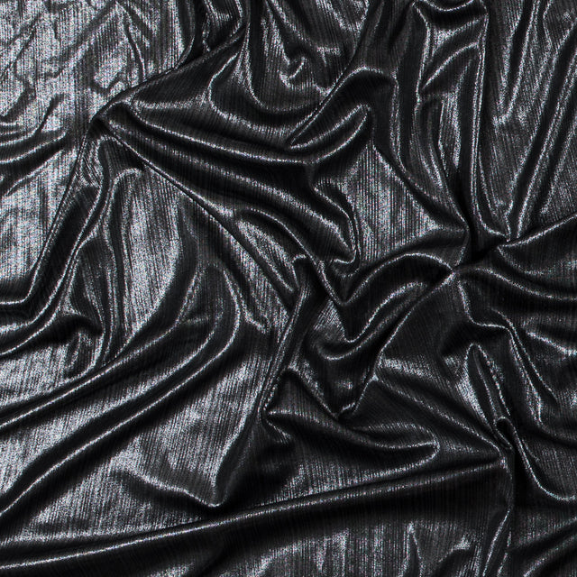 Textured All-Over Foil Knit - Metallic Silver - Lizabet Collection