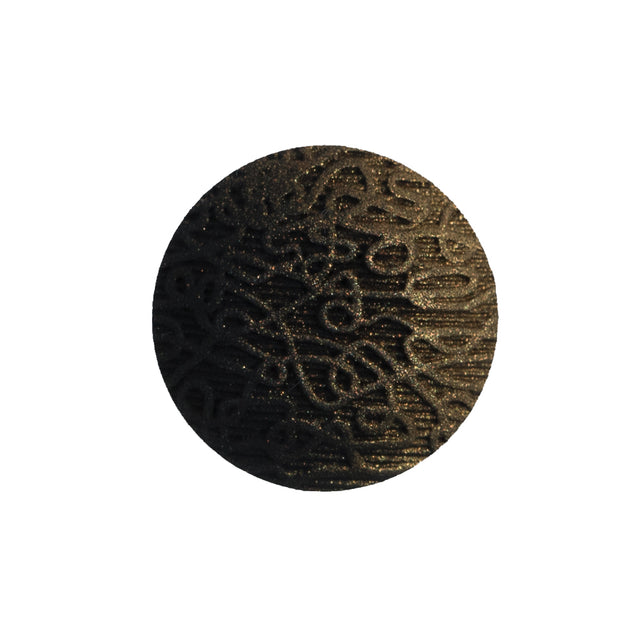 Italian Black and Gold Etched Ombre Button - 36L/22mm