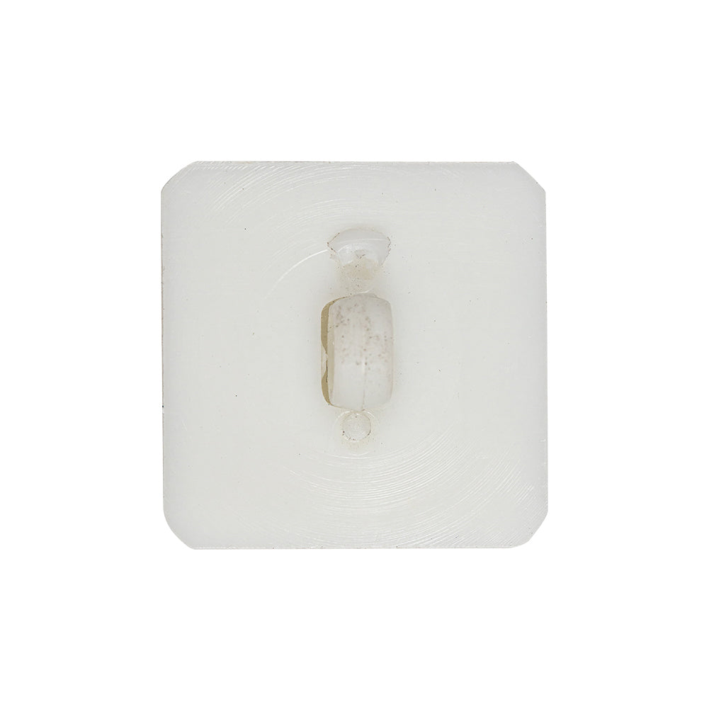 White Square with Molded Decoration 2-Piece Shank Back Plastic Button - 44L/28mm - Detail