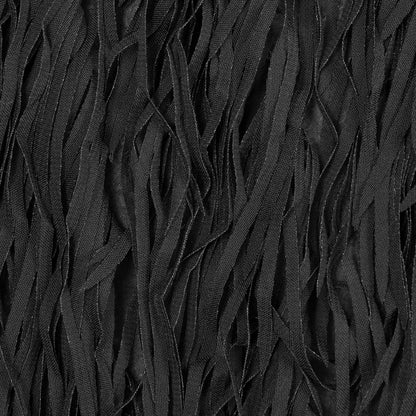 Black Chiffon Fringe Fabric - Full