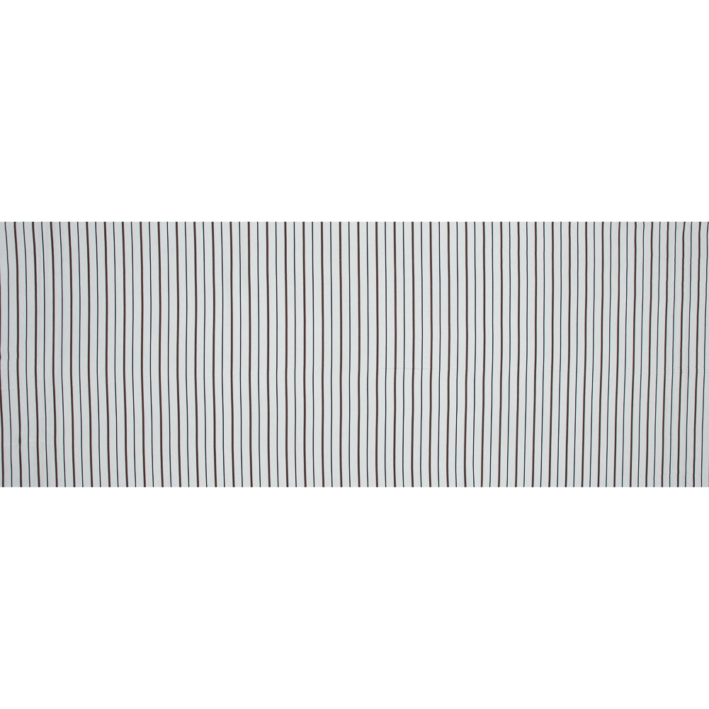 Brown, Black and White Striped Rayon Twill Full