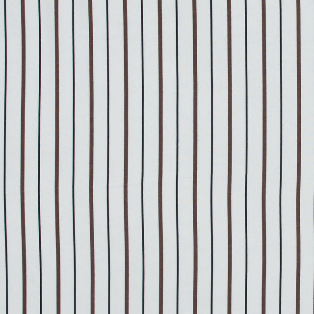 Brown, Black and White Striped Rayon Twill