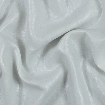 Ivory Lightweight Linen Woven with Metallic Silver Foil