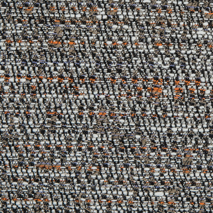 Truffle, Orange and White Cotton Tweed - Detail