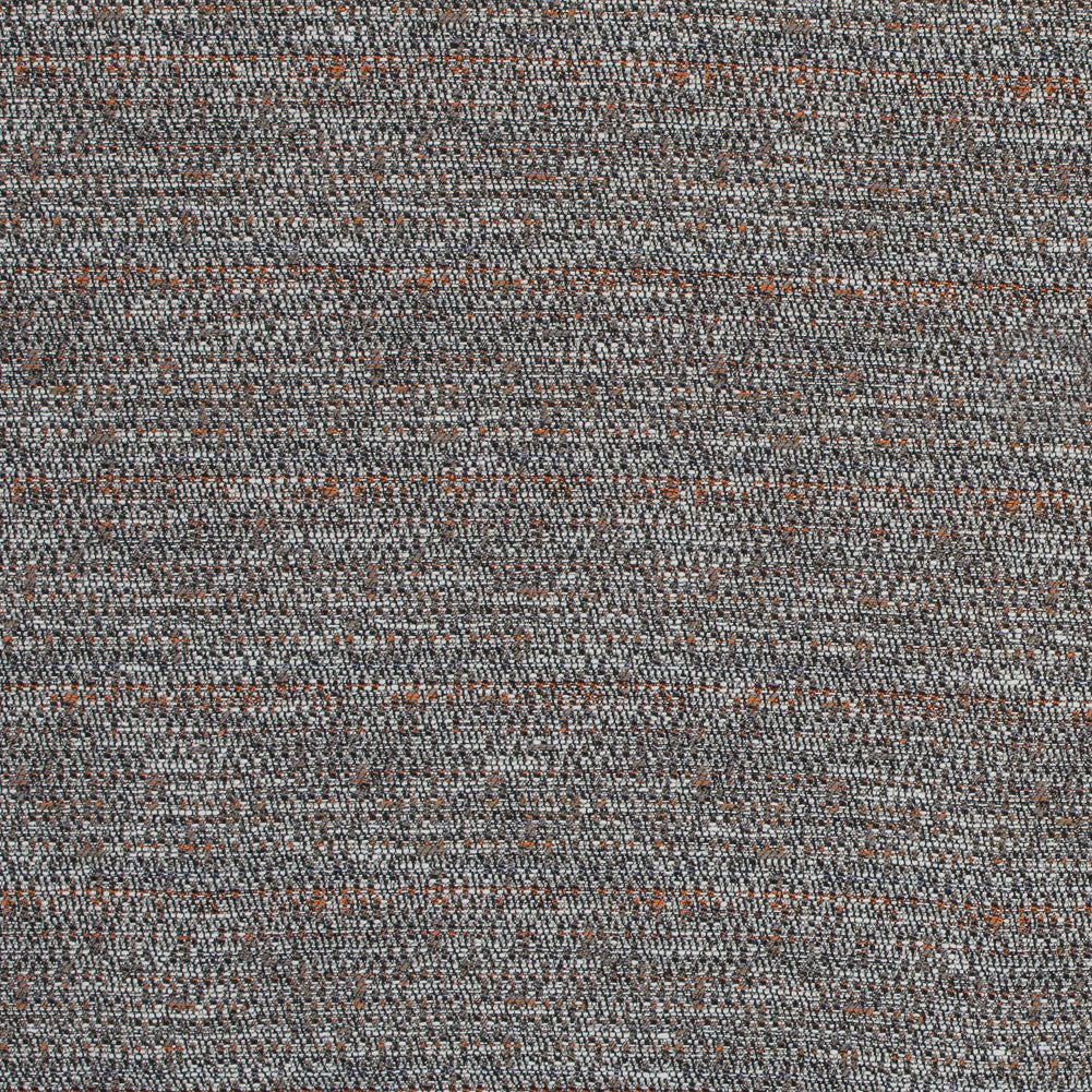 Truffle, Orange and White Cotton Tweed