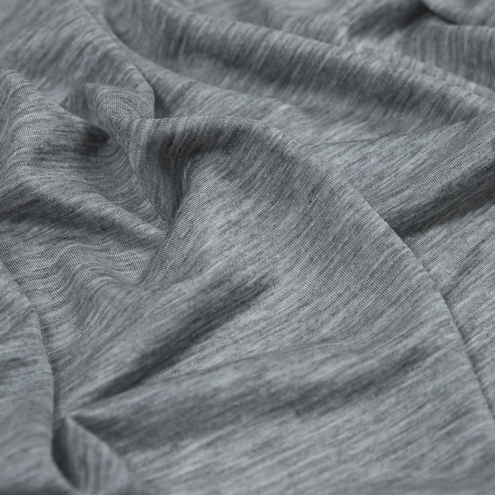 Light Heathered Gray Rayon Jersey - Detail