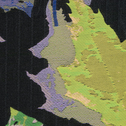 Purple, Blue and Green Leafy Novelty Jacquard Full