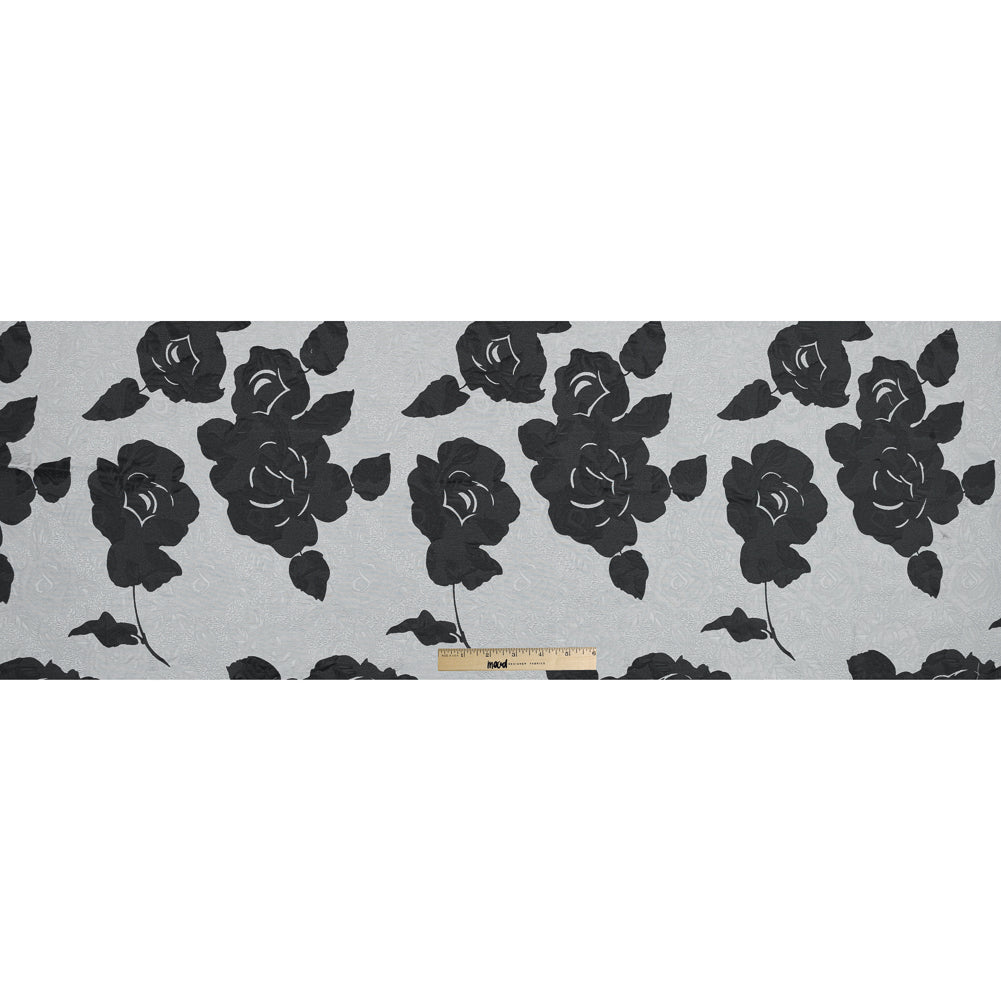 Black and Gray Rose Jacquard Folded