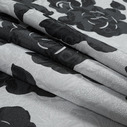 Black and Gray Rose Jacquard Detail