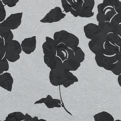 Black and Gray Rose Jacquard