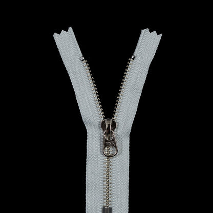 Light Gray Metal Closed Bottom Zipper with Silver Teeth - 4.5"