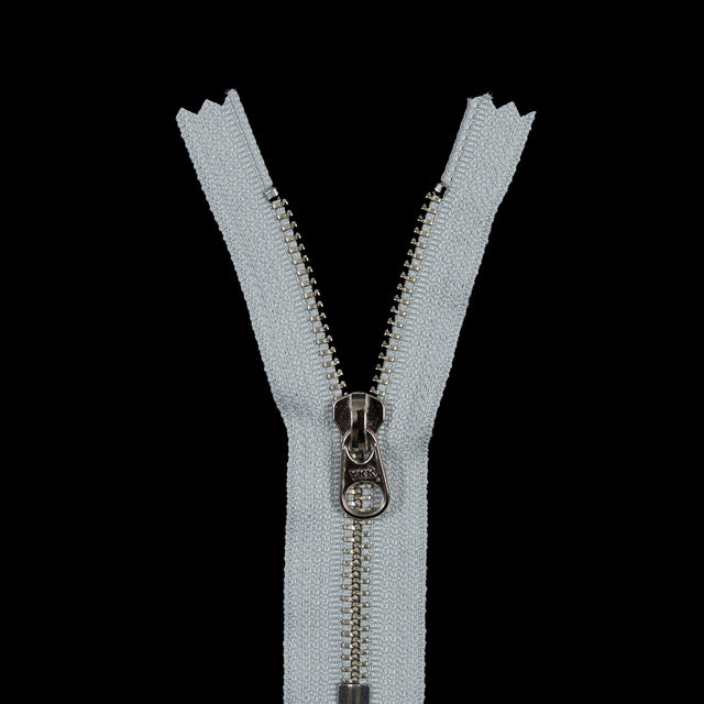 Light Gray Metal Closed Bottom Zipper with Silver Teeth - 4.5"