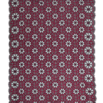 Lace with Scalloped Eyelash Edges - Black and Fuchsia Two-Tone Sunflowers Full