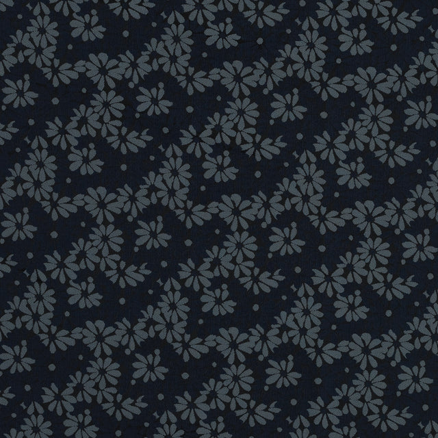 Navy Blue and Lake Black Floral Jacquard