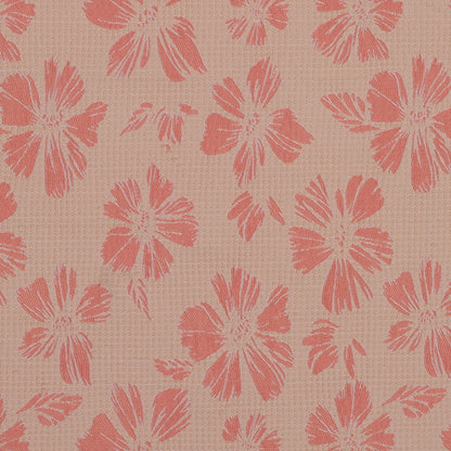 Beige and Light Orange Stretch Floral Houndstooth Brocade