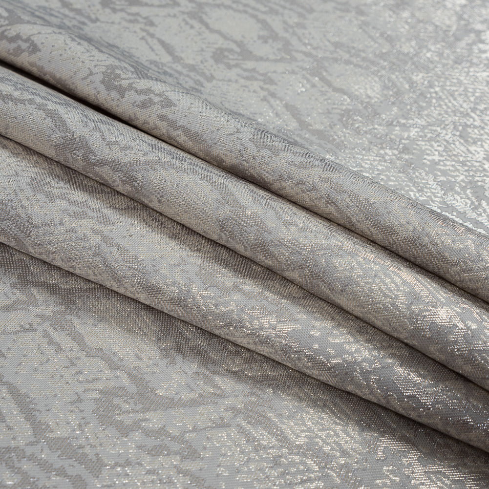 Metallic Ivory, Gray and Nude Python Jacquard Folded