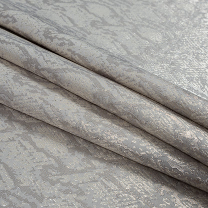 Metallic Ivory, Gray and Nude Python Jacquard Folded