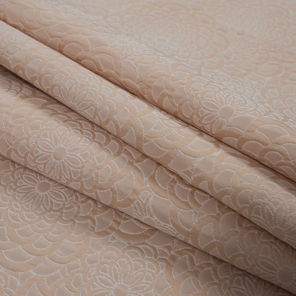 Beige Floral Polyester Brocade Folded