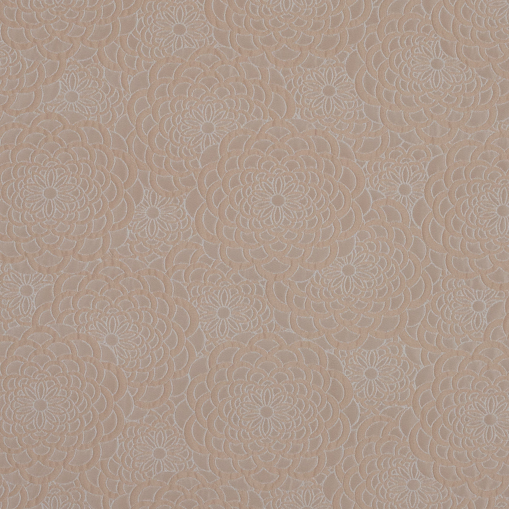 Beige Floral Polyester Brocade