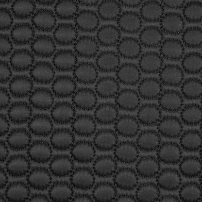 Black Circular Geometric Quilted Coating Detail