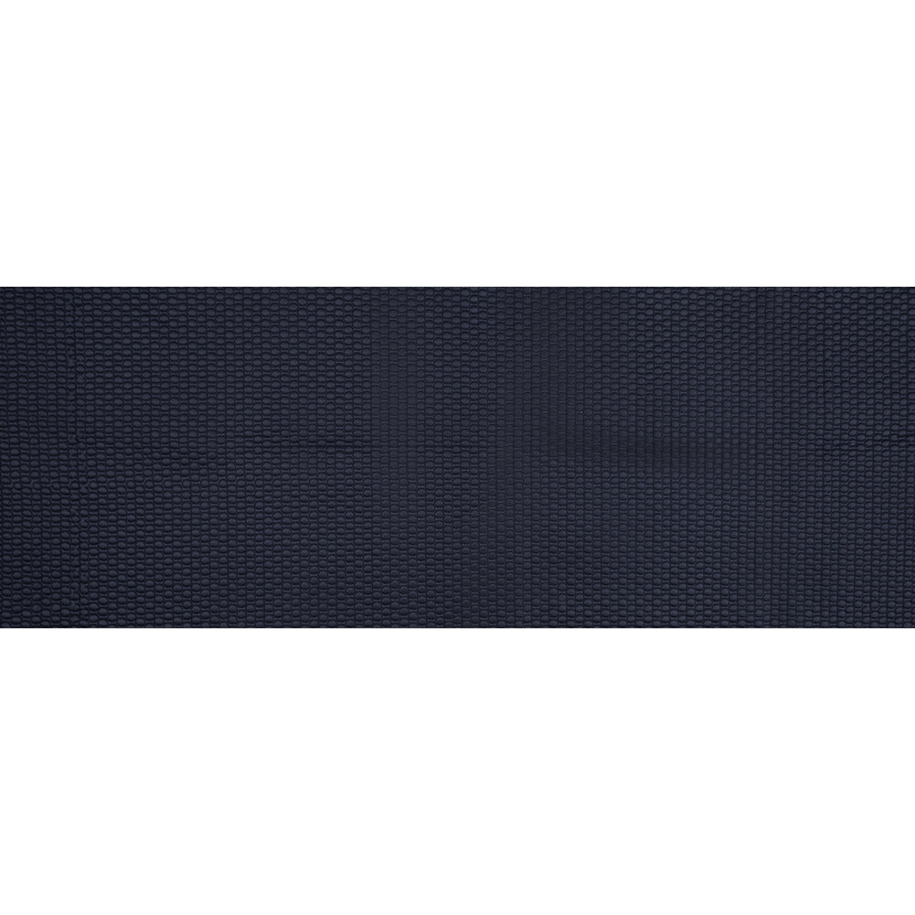 Navy Circular Geometric Quilted Coating Folded